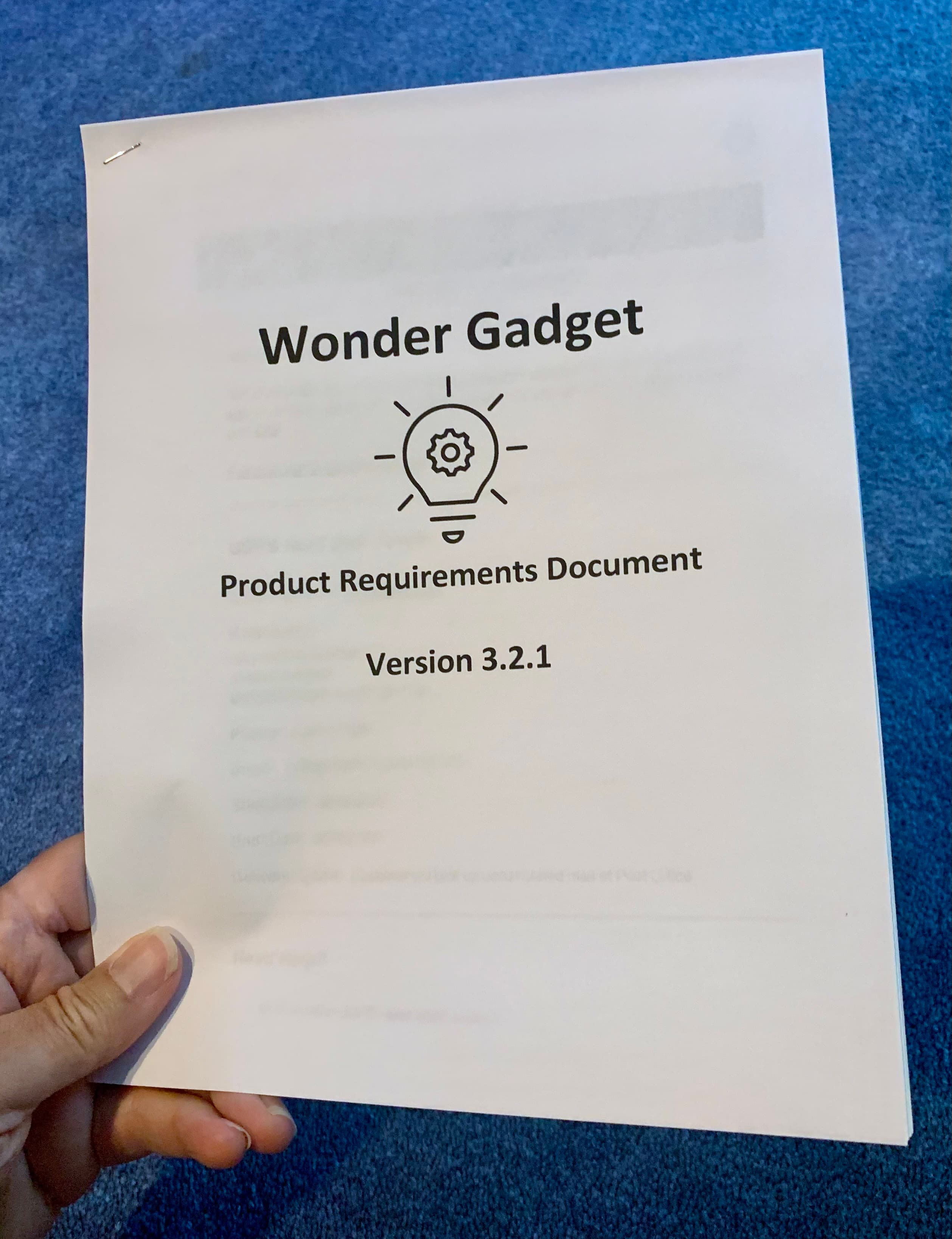 A product requirements document representing clear user story writing
