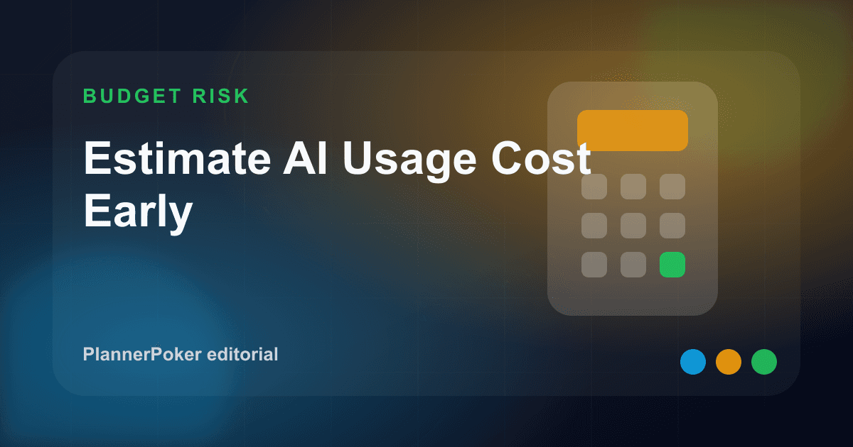 Original PlannerPoker cover illustration: Estimate AI Usage Cost Early.