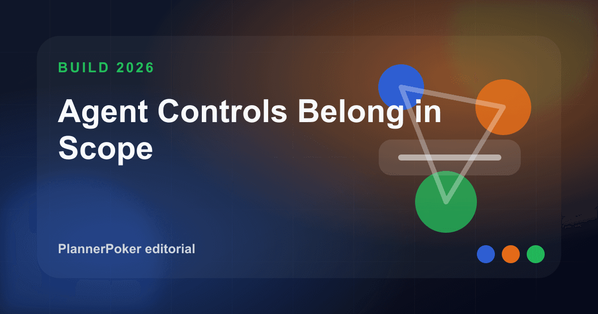 Original PlannerPoker cover illustration: Agent Controls Belong in Scope.